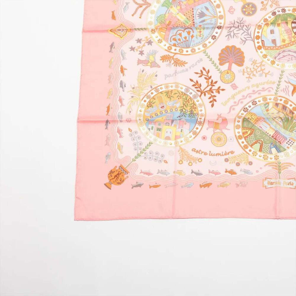 HERMES Pink Silk Scarf - Picture 5 of 8